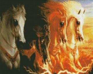 Алмазная вышивка «Четыре коня»