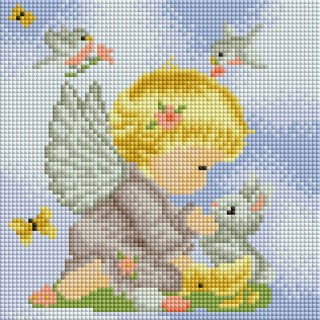 Алмазная вышивка «Золотоволосый ангелок» Алмазная вышивка «Золотоволосый ангелок»