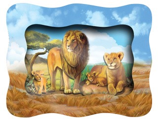 Объемная картина «Львиный прайд»