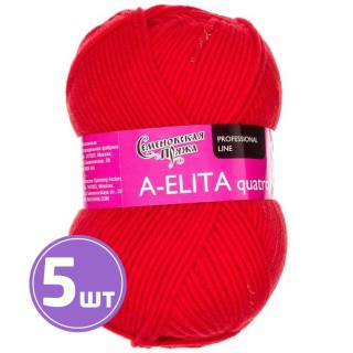 Пряжа Семеновская A-elita quatro (213), кармин 5 шт. по 100 г Пряжа Семеновская A-elita quatro (213), кармин 5 шт. по 100 г