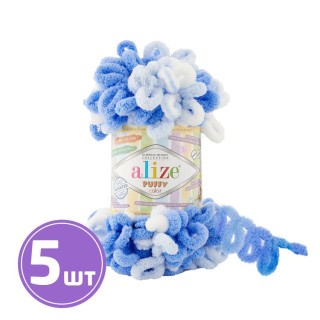 Пряжа ALIZE Puffy color (6371), мультиколор, 5 шт. по 100 г