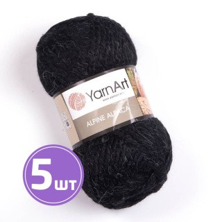 Пряжа YarnArt Alpine Alpaca (439), черный, 5 шт. по 150 г