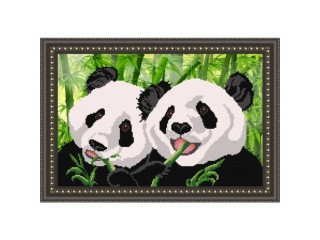 Рисунок на ткани «Панды»