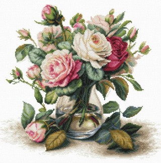 Набор для вышивания «Ваза с розами»