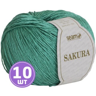 Пряжа SEAM SAKURA (Сакура) (52), темный базилик, 10 шт. по 50 г
