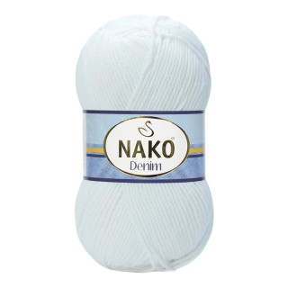 Пряжа NAKO Denim (Нако Деним), (208), ультра белый, 5 шт. по 100 г Пряжа NAKO Denim (Нако Деним), (208), ультра белый, 5 шт. по 100 г