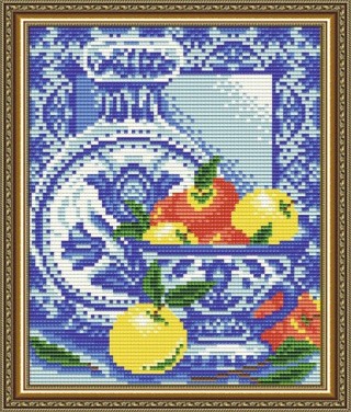 Алмазная вышивка «Гжель. Яблоки» Алмазная вышивка «Гжель. Яблоки»