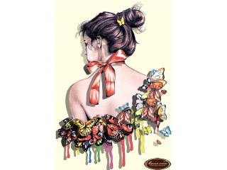 Папертоль «Девушка в бабочках 2»