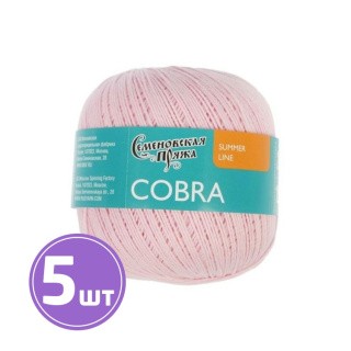 Пряжа Семеновская Cobra (30033), бледная роза 5 шт. по 100 г Пряжа Семеновская Cobra (30033), бледная роза 5 шт. по 100 г