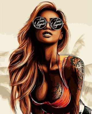 Картина по номерам «Блондинка в очках» Картина по номерам «Блондинка в очках»