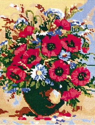 Рисунок на ткани «Букет с маками» Рисунок на ткани «Букет с маками»