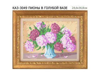 Рисунок на ткани «Пионы в голубой вазе» Рисунок на ткани «Пионы в голубой вазе»