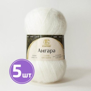 Пряжа Камтекс Ангара (205), белый, 5 шт. по 100 г Пряжа Камтекс Ангара (205), белый, 5 шт. по 100 г