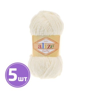 Пряжа ALIZE Softy (62), белый, 5 шт. по 50 г Пряжа ALIZE Softy (62), белый, 5 шт. по 50 г
