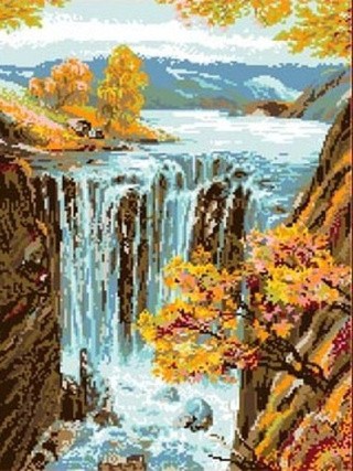 Рисунок на ткани «Водопад»