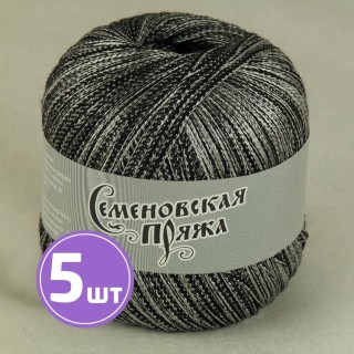 Пряжа Семеновская пряжа Test 86 (34594), черный+В_х1, 5 шт. по 100 г Пряжа Семеновская пряжа Test 86 (34594), черный+В_х1, 5 шт. по 100 г