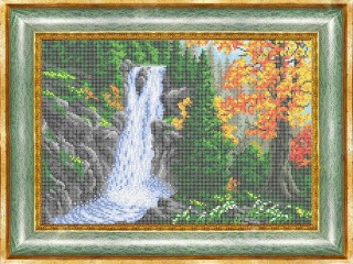 Рисунок на ткани «Водопад в лесу»
