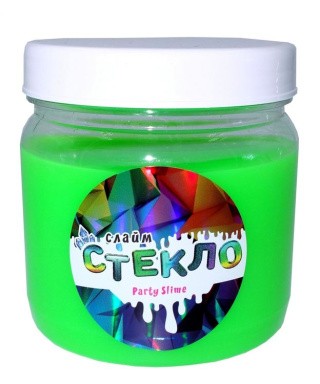 Слайм Стекло серия Party Slime, зеленый неон, 400 гр
