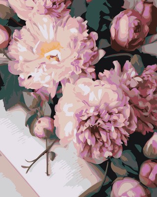 Картина по номерам «Цветы: Композиция из розовых пионов»