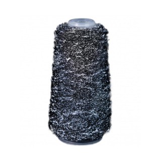 Пряжа бобинная OnlyWe Узелковый люрекс (шишибрики) (Y35), черный с серебряным люрексом, 1 шт., 50 г
