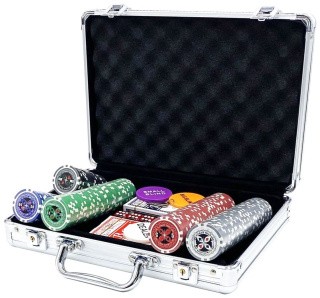 Покерный набор Ultimate, 200 фишек, 11,5 г с номиналом в чемодане