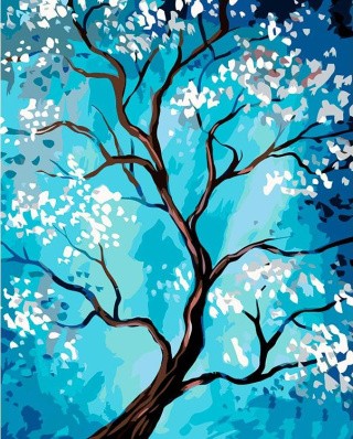 Картина по номерам «Дерево в цвету»