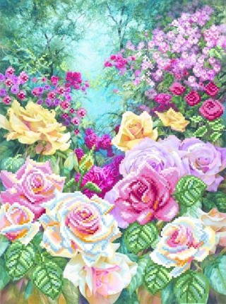 Рисунок на шелке «Розовая серенада»
