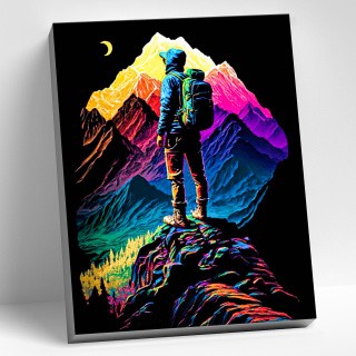 Картина по номерам «Черный холст Путешественник» Картина по номерам «Черный холст Путешественник»