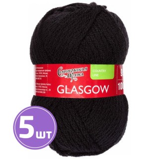 Пряжа Семеновская Glasgow (1), черный 5 шт. по 100 г Пряжа Семеновская Glasgow (1), черный 5 шт. по 100 г