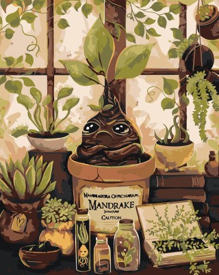 Картина по номерам «Гарри Поттер: Мандрагора арт, Хогвартс»