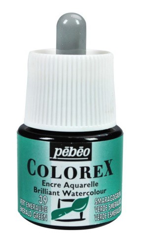 Акварельные чернила Pebeo Colorex (изумрудный), 45 мл