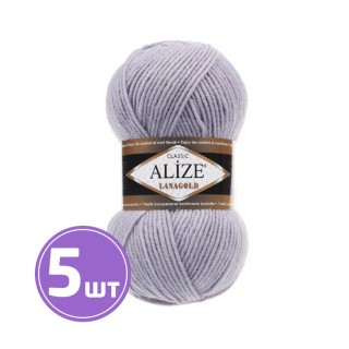 Пряжа ALIZE LanaGold (200), серый, 5 шт. по 100 г Пряжа ALIZE LanaGold (200), серый, 5 шт. по 100 г