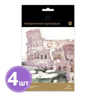 Акварельные карандаши «Суриков», заточенные, 4 упаковки по 36 цв., Vista-Artista Extra Fine