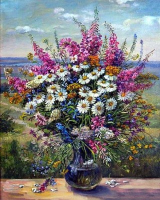 Картина по номерам «Большой полевой букет»