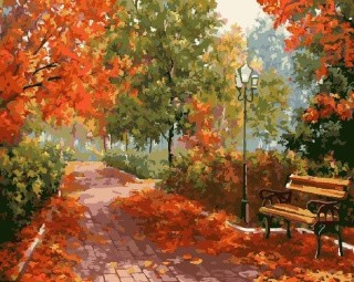 Картина по номерам по дереву RADUGA «Осенний парк»