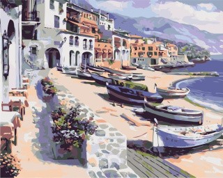 Картина по номерам «Лодки на берегу»