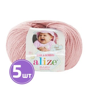 Пряжа ALIZE Baby wool (161), светлый клевер, 5 шт. по 50 г