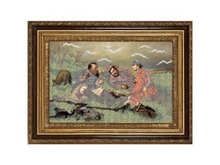 Рисунок на ткани «Охотники на привале»