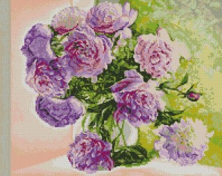 Алмазная вышивка «Пионы на окне» Алмазная вышивка «Пионы на окне»