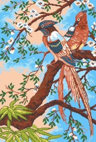 Рисунок на ткани «Райские птицы»
