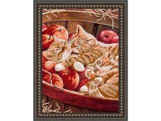 Рисунок на ткани «Котята в корзине»