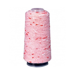 Пряжа бобинная OnlyWe Узелковый люрекс (шишибрики) (Y34), розовый с розовыми и белыми узелками, 1 шт., 50 г