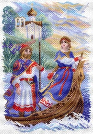 Рисунок на ткани «Князь Игорь и Ольга»