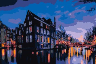 Картина по номерам «Ночной Амстердам»
