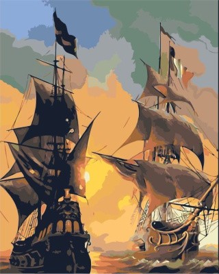 Картина по номерам «Белый корабль, чёрный корабль»