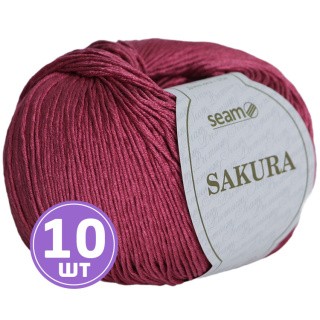 Пряжа SEAM SAKURA (Сакура) (1071), брусничный, 10 шт. по 50 г