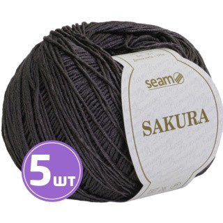 Пряжа SEAM SAKURA (Сакура) (1082), мышиный, 5 шт. по 50 г