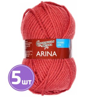 Пряжа Семеновская Arina (70021), темный коралл, 5 шт. по 100 г Пряжа Семеновская Arina (70021), темный коралл, 5 шт. по 100 г