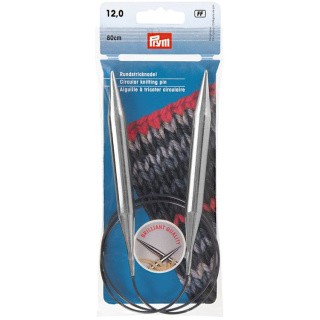 Спицы круговые, латунь, d 12 мм, 80 см, PRYM Спицы круговые, латунь, d 12 мм, 80 см, PRYM