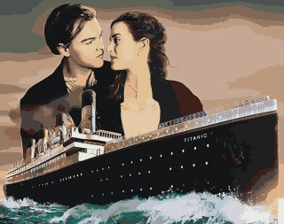 Картина по номерам «Титаник: Джек и Роза с кораблем»